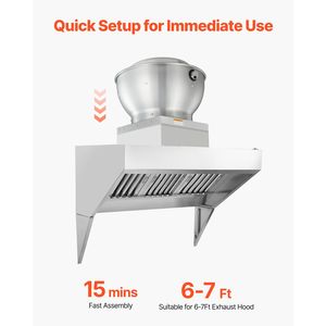 Ventilatore di scarico ad alta portata (High-CFM) 1616 per ristoranti e food truck - 0.5HP 375W con aspirazione diretta per cappe e tettoie - Product Image 5