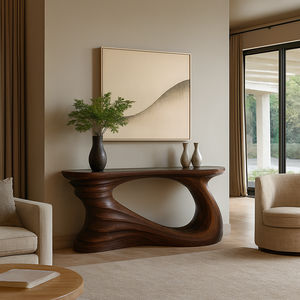 Mesa Consola de Madera Sólida Rústica Moderna OEM, Mueble Hecho a Mano, Mesa Estrecha para Entrada de Hotel, Apartamento, Sala de Estar - Product Image 2