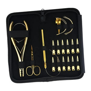 Kit d'outils pour extensions de cheveux en acier inoxydable de haute qualité, pince à sertir à 2 trous, 12 pinces pour extensions de cheveux, outil de séparation mini - Product Image 2