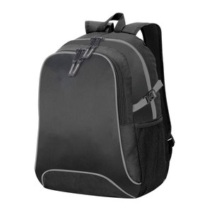 Minimalist <b>Black</b> Polyester <b>Backpack</b> Lightweight Soft Shell Daily Use Unisex Rectangular Zipper Closure Bags - Product Image 1