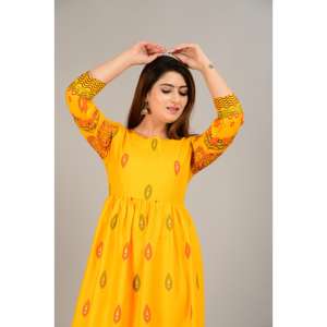 AARTI FASHION Traje Salwar Casual de Verano, Silueta en A, Diseño Paisley, Tela Tejida Transpirable, Cintura Elástica, Uso Diario - Product Image 2