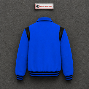 LUXURY <b>BLUE</b> WOOL LETTERMAN WOOL VARSITY JACKET FOR <b>MEN'S</b> PREMIUM ATHLETIC Accents Regular Fit Turn-down Collar Single Breasted - Product Image 6