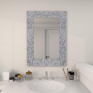 Modern Design Silver Luxury Framed <b>Wall</b> <b>Mirror</b> Handmade Decorative Bone Inlay Pattern Adds Luxurious Refined Touch for Home - Product Image 5