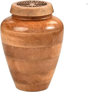 Elegante urna de madera inspirada en la naturaleza, urna artística de madera con diseño de árbol, urna de cremación de madera, urna conmemorativa. - Product Image 1