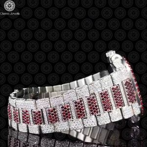 Reloj Redondo de Acero Inoxidable para Mujer Charm_Jewells con Bisel de Rubí, Cristal de Zafiro, Cuarzo Analógico, Lujoso y Moderno, 40 mm - Product Image 3