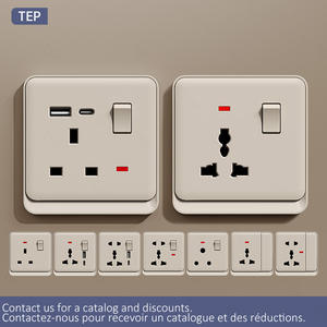 TEP L6 Interrupteur universel à bouton-poussoir, plaque large, contrôle de l'éclairage, unipolaire/bipolaire, 10A 16A 250V, <span class=keywords><strong>PC</strong></span> ignifuge - Product Image 4