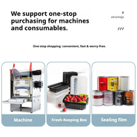 Machine de scellage semi-automatique pour barquettes, scelleuse thermique pour contenants de repas préparés, barquettes en plastique pour tofu, machine d'emballage pour viande cuite au four