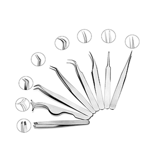 ASAP – Kit de pinces à sourcils incurvées en acier inoxydable écologiques, à pointe inclinée, pour extensions de cils et outils d'épilation - Product Image 1