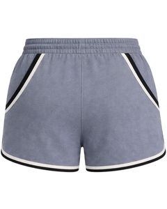 Shorts de sport gris pour femmes en polyester et élasthanne, respirants, avec empiècements en maille, taille élastique et cordon de serrage, pour la gym, la course, l'entraînement et les loisirs - Product Image 2