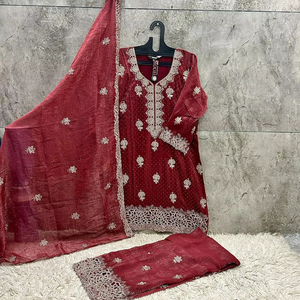 Conjunto de Traje Plazzo y Dupatta de Excelente Calidad, Especial para Eid, Hermoso y Elegante con Bordado - Product Image 1