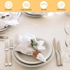 60pcs Wooden Napkin Rings Handmade <b>Dining</b> <b>Table</b> Napkin Holder <b>Rustic</b> <b>Wood</b> Napkin Holders Bulk for Weddings Events 2 Inch - Product Image 2