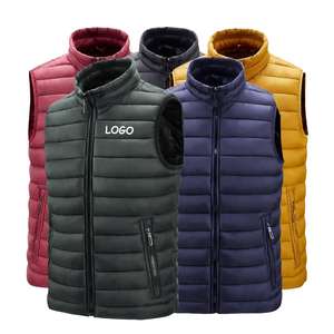 Custom Logo Casual Breathable Oversized New Design Fashion Winter Puffy Body <b>Warmer</b> O-<b>Neck</b> <b>Men's</b> Vest Sleeveless Puffer Jackets - Product Image 2
