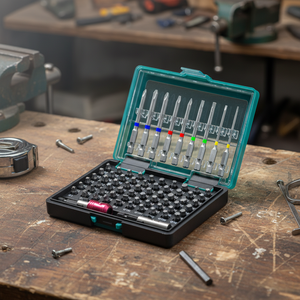 Jeu de 71 embouts de 1/4'' x 25 et 75 mm avec finition à anneaux de couleur, qualité industrielle, OEM disponible, fabriqué à Taïwan - Product Image 1