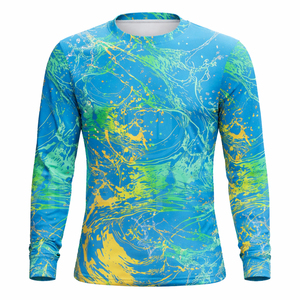 Camisa de Pesca de Manga Larga Antibacteriana de Alta Calidad Personalizada, Talla Grande, UPF 50, Secado Rápido, Sublimación, 100% Poliéster, OEM - Product Image 1
