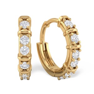 Pendientes de Aro Clásicos con Diamantes Cultivados en Laboratorio de 0.35CT, Oro Amarillo de 9K, Joyería Fina al por Mayor - Product Image 2