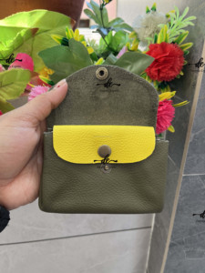 Monedero de piel auténtica para mujer, Cartera de mano elegante, monedero pequeño de piel auténtica, monedero Unisex - Product Image 5