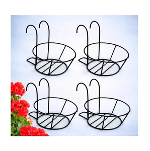 Pot de fleurs suspendu en métal, supports à fleurs suspendus modernes en métal, design circulaire pour plantes de jardin - Product Image 1
