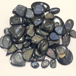 Vente en gros de cabochons en onyx druzy noir naturel, pierres précieuses en vrac, taille et poids personnalisables, provenant du Rajasthan, pour la fabrication de bijoux, MAHNAJ GEMS - Product Image 4