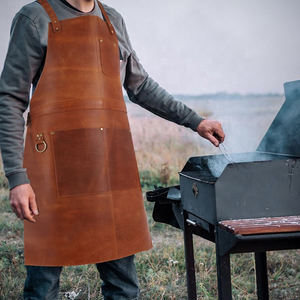 Delantal de cuero para soldador personalizado en oferta, delantal de soldadura FR con múltiples bolsillos, delantal de cuero de vaca para soldador - Product Image 5