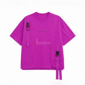 Nouvel Arrivage T-shirt Oversize Homme en Molleton Lavé avec Poches Cargo, Logo Personnalisé, Broderie, OEM, Vente en Gros - Product Image 1