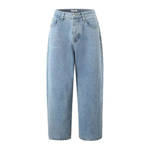 Jeans en denim pour femmes de haute qualité, couleur bleue, style décontracté, coupe large, imprimé léopard, pantalon en denim pour femmes - Product Image 1