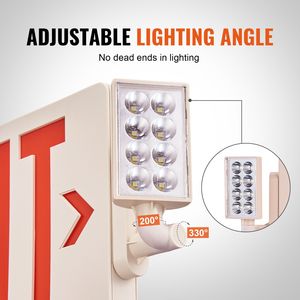 Luce di Emergenza a LED a Doppia Testa con Batteria di Backup, Insegna Luminosa Rossa per Uscita di Emergenza Antincendio per Interni, Certificata ROHS - Product Image 5