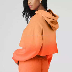 Sudadera con Capucha Corta para Mujer, Estilo Casual, Lavada, Cómoda, Precio al por Mayor, Personalizada OEM - Product Image 2