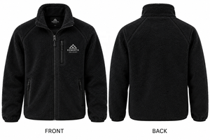 Custom Black <b>Sherpa</b> <b>Fleece</b> Hooded Men's Full-Zip Waterproof Winter Outdoor Jacket 100% Polyester - Product Image 3