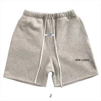 Shorts pour hommes en molleton French Terry 100% coton, couleur unie, taille élastique avec cordon de serrage, pour la gym et l'entraînement, entrejambe de 5 pouces, séchage rapide