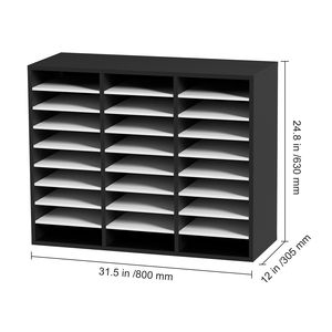 Organizzatore per Documenti in MDF a 27 Scomparti con Ripiani Regolabili per Casa, Scuola, Ufficio Postale, Vassoi Portadocumenti - Product Image 5