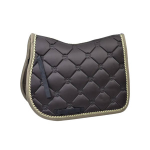 Tapis de selle matelassé pour cheval avec surpiqûres en losange, couleurs unies, tissu en coton, prix raisonnable, confort optimal - Product Image 2