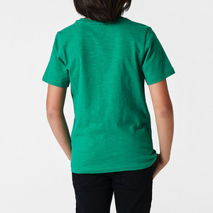 Camiseta Casual de Manga Corta con Estampado de Autocaravana Vintage Verde, Talla para Niños 110-150, Venta al por Mayor, Cuello Redondo, Algodón Puro, Verano - Product Image 4