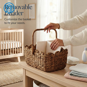 Panier à couches pour bébé fait main, panier de rangement tressé, organisateur de chambre d'enfant, panier de table à langer portable, vente en gros usine - Product Image 6