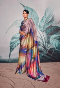 Pure <b>Satin</b> Silk Zari Weaving Elegant Party Saree with <b>Blouse</b> for Women - Product Image 2