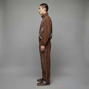 Survêtement décontracté deux pièces coupe régulière en coton 100% avec capuche imprimée, coupe-vent, imperméable, broderie personnalisée, OEM/ODM - Product Image 6