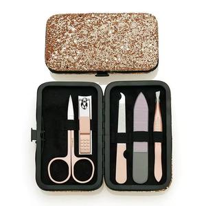 Kit de manucure professionnel en acier inoxydable 5 en 1 Coupe-ongles Ciseaux Lime à ongles Étui portable Utilisation adulte Style classique - Product Image 3