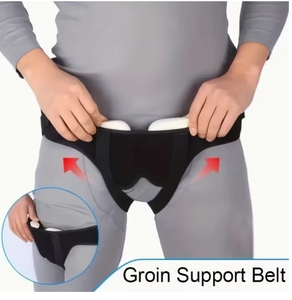Ceinture de soutien inguinal noire pour hommes, réglable, pour la boxe, le kickboxing, avec protections amovibles. - Product Image 1