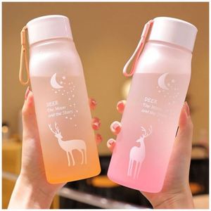 Cartoon-Printed Outdoor Festival Water Cup Plastic <b>Large</b>-Capacity Water Bottle Travel <b>Mug</b> - Product Image 5