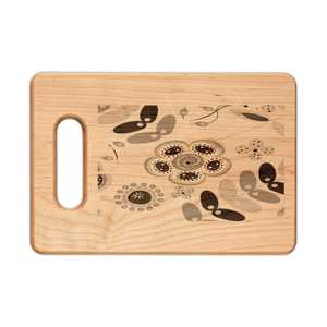 เขียงไม้แกะสลักลายผีเสื้อและดอกไม้  แผ่นไม้ไผ่สำหรับเสิร์ฟ - Product Image 6