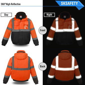 เสื้อแจ็คเก็ตแขนยาวสะท้อนแสงสำหรับงานรักษาความปลอดภัย กันน้ำ ป้องกันภัย สำหรับงานก่อสร้าง พร้อมแถบสะท้อนแสง - Product Image 4