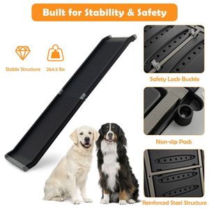 Rampa Pieghevole Portatile in Plastica per Animali Domestici con Telaio in Acciaio per Interni - Product Image 4