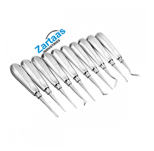 Kit d'instruments dentaires en acier inoxydable de haute qualité, 10 pièces, pour l'éloignement et l'extraction des racines dentaires - Product Image 2