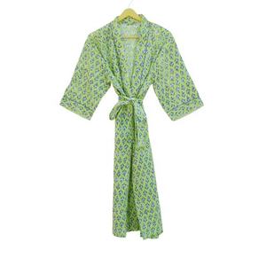 Imprimé fleuri coton fait à la main femmes longue bohème Hippie Kimono Robe été automne séchage rapide respirant pleine longueur - Product Image 1