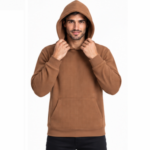 <b>Mens</b> Embroidered Waffle Knit Hoodie Pullover Casual <b>Thermal</b> Long Sleeve Sports Streetwear Winter Pocket Hooded Sweatshirt Custom - Product Image 5