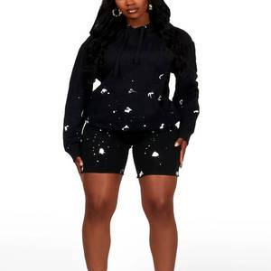 Ensemble assorti en tissu doux pour femmes, t-shirt décontracté et short, tenue décontractée pour se détendre - Product Image 2