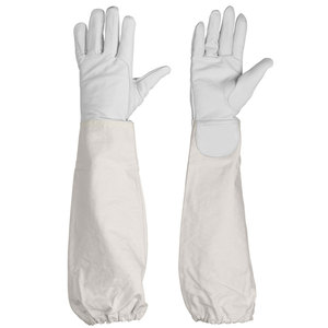 Beekeeper <b>Gloves</b> Protective Beekeeping <b>Gloves</b> Leather Goatskin Mesh Bee Keeping Vented Long Sleeves Beekeeping Equipment - Product Image 1