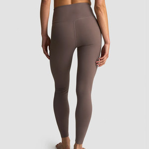 Seamless Mid Solid Color Knitted Activewear Elastic <b>Compression</b> <b>Leggings</b> V Back Fitness Outdoor <b>Women</b> Running Wear Sweat Wicking - Product Image 5