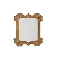 Rechteckiger Holz-Wandspiegel mit Perlenkugel-Rahmen in Antik-Walnuss-Finish Dekoratives Design für Inneneinrichtung