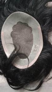 Prothèse capillaire frontale en dentelle pour hommes, cheveux humains Remy indiens, avec dentelle HD transparente et base en soie, ondulations profondes lâches, qualité supérieure - Product Image 2