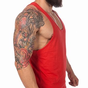 Vornex Industry Men's Knitted Tank <b>Top</b> O-Neck Sporty Casual Summer Breathable Polyester <b>Vest</b> Anti-Pilling Character Print - Product Image 2